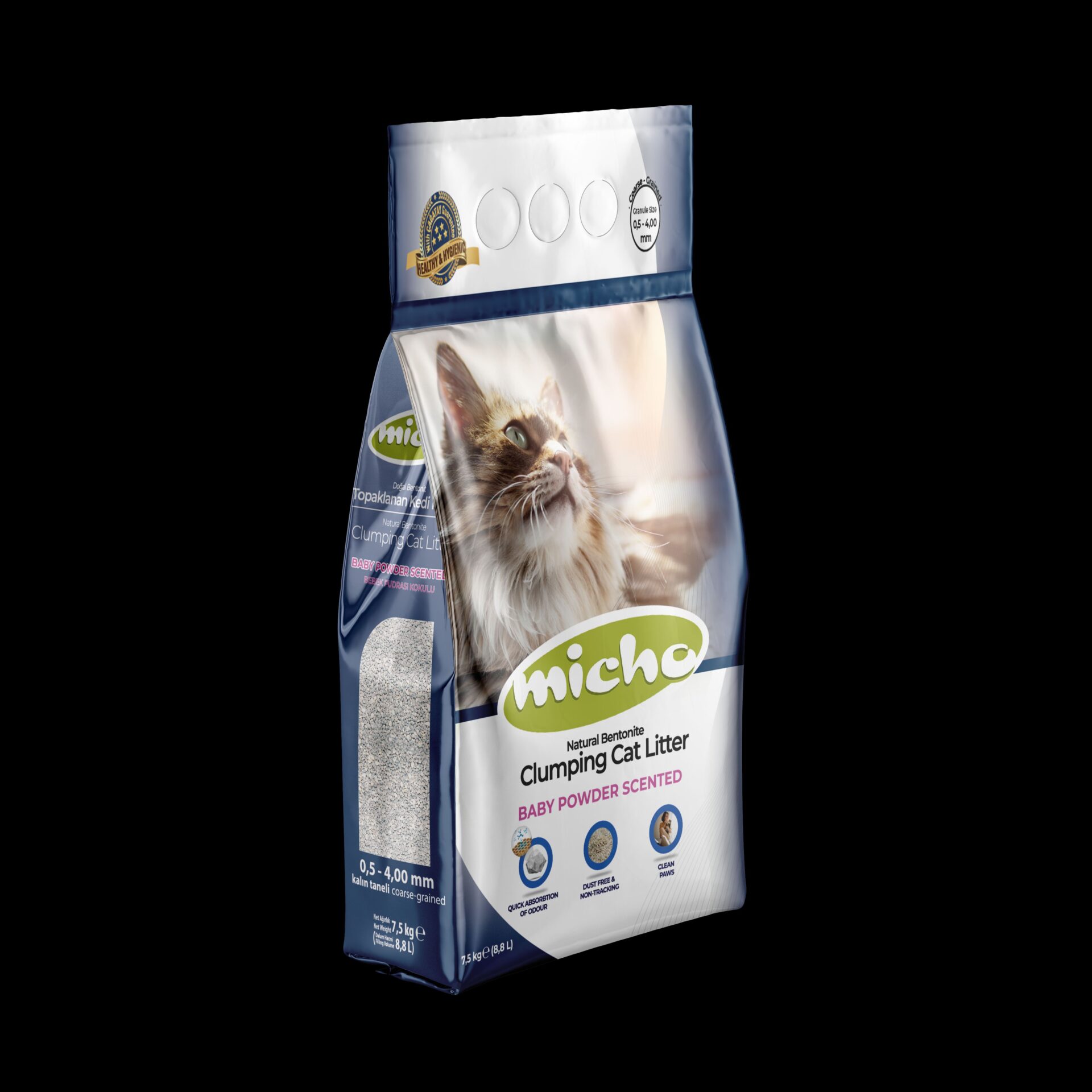 Micho bentonit posip za mačke baby puder 8.8l - Slika 4