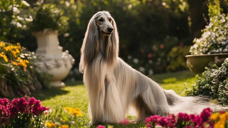 Avganistanski hrt sedi u dvorištu