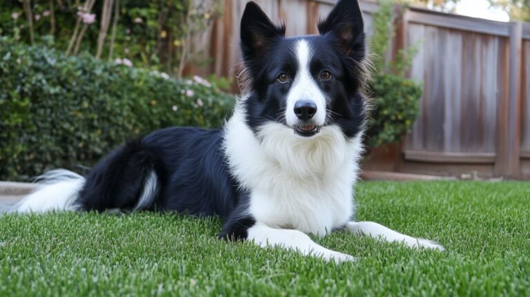 Border koli leži u dvorištu