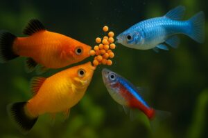 Hrana za ribice – akvarijumske ribice tokom hranjenja