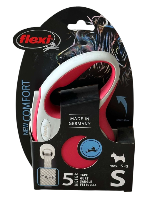Flexi new comfort tape povodac S 5m crveni max 15kg
