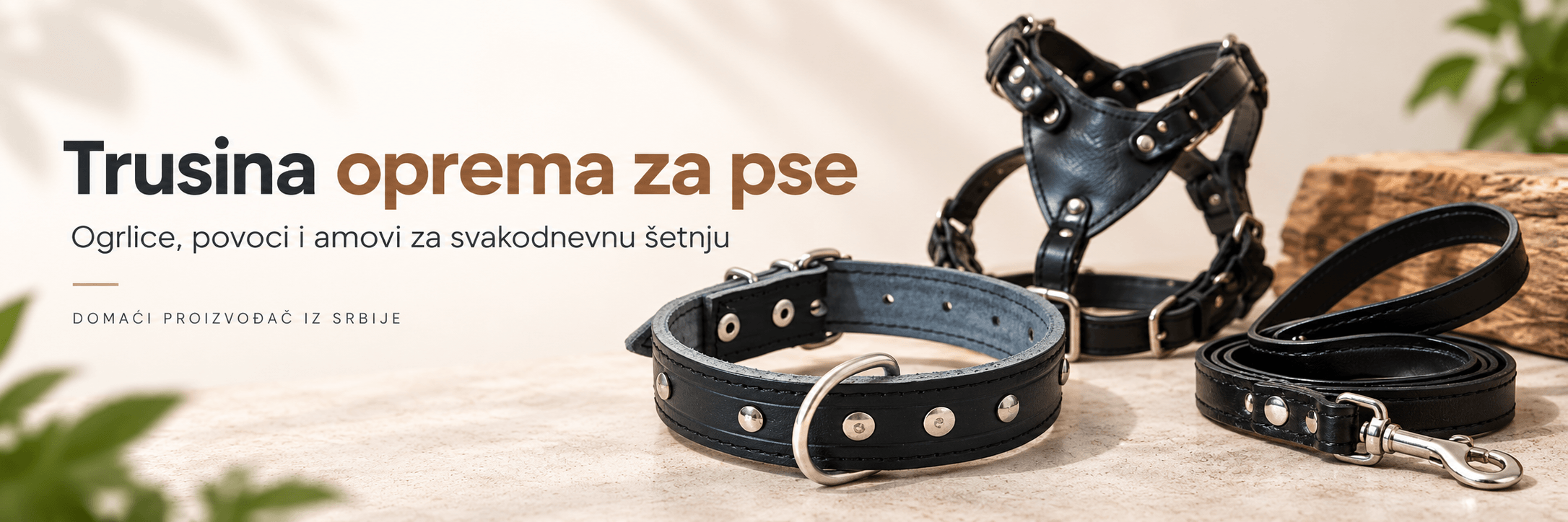 Trusina oprema za pse - ogrlice povodci i amovi