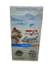 BonaCibo Cat Liquid Snacks losos 90g tečne poslastice za mačke