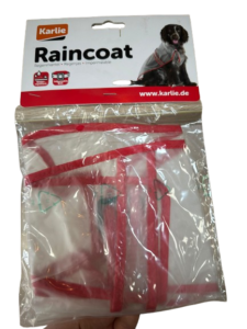 Karlie kabanica za pse 34 cm Raincoat providna sa crvenim rubovima